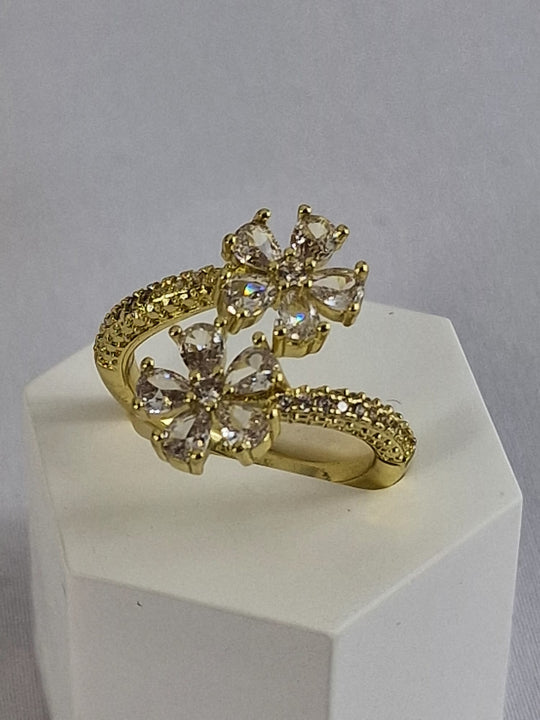 Koper Bloem-model Dames Ring Zirkonia steen
