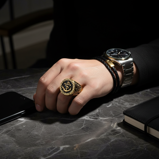 Viking Anker Ring Zwart Casual