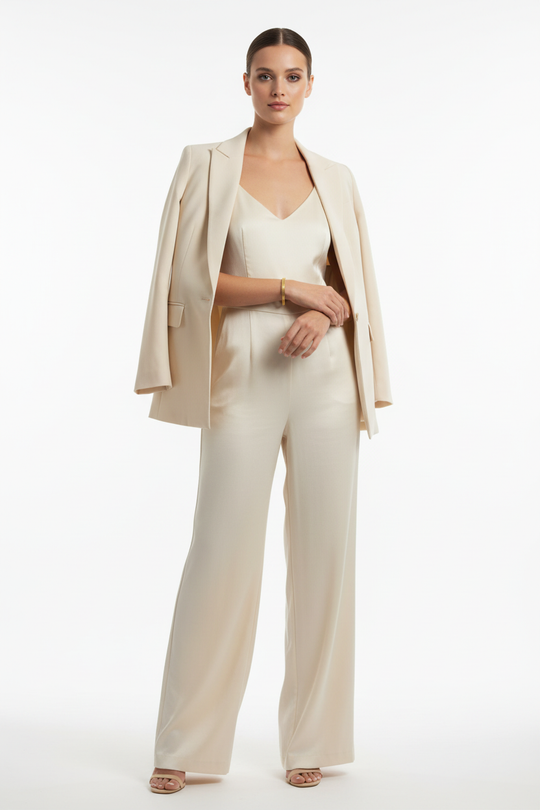 Volledig model met gouden gestreepte bangle