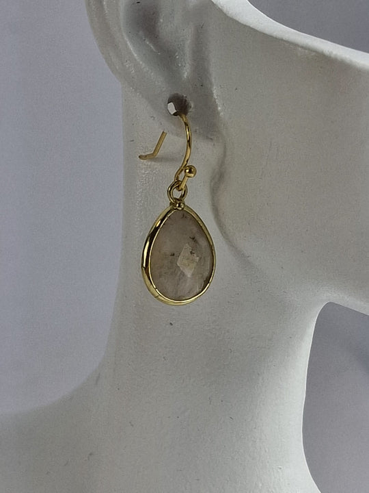 Klassieke Waterdruppel Oorbellen 14K Verguld met Kristal Edelsteen