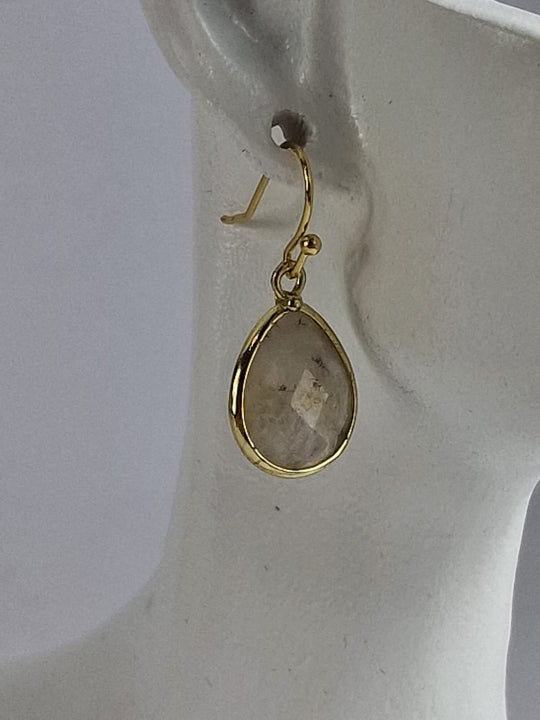 Klassieke Waterdruppel Oorbellen 14K Verguld met Kristal Edelsteen