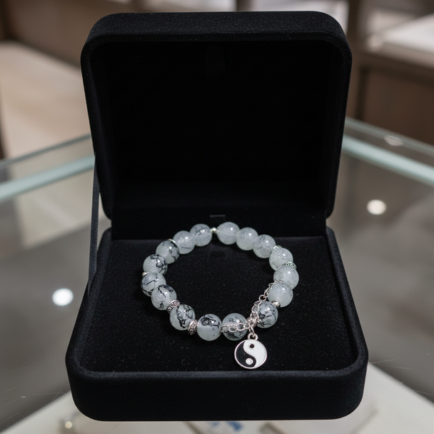 Yin Yang kralenarmband in luxe doos
