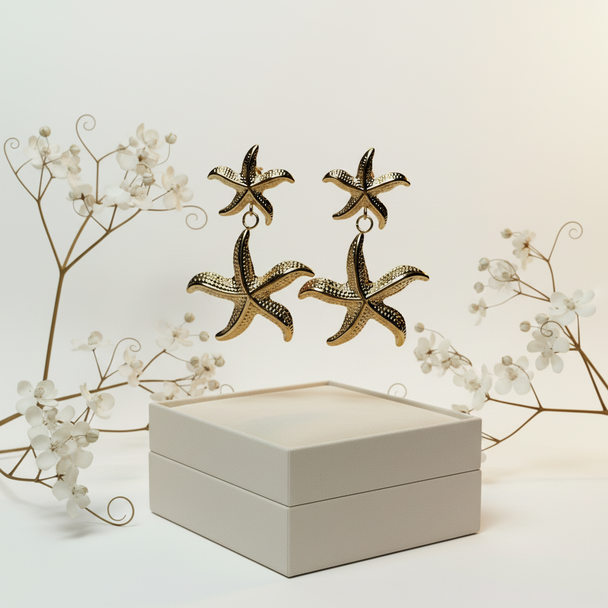 Zeester oorbellen minimalistisch