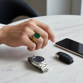 Zegelring Groene Steen Casual