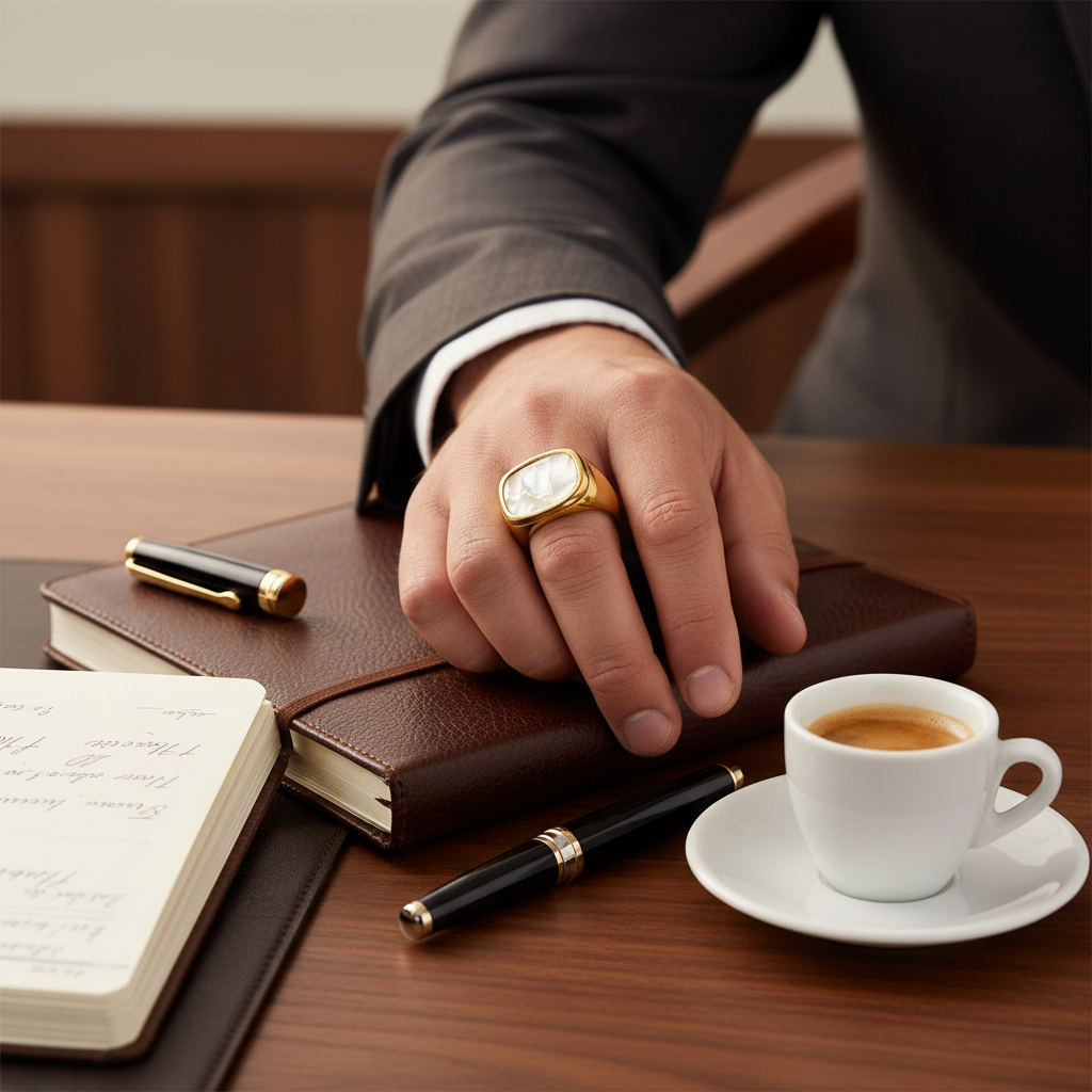 Zegelring Parelmoer Business