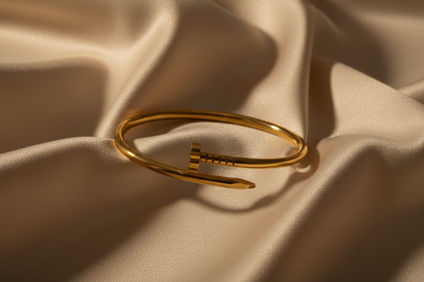 Zijden stof in crème en goud