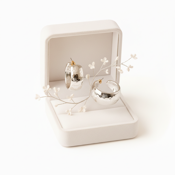 Zilver chunky hoops minimalistisch