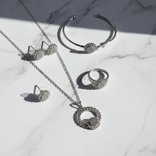 Zilver set flat lay - alleen zilver