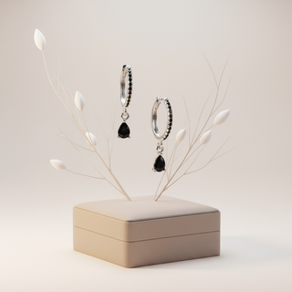 Zilver zwarte druppel minimalistisch