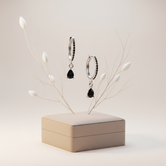 Zilver zwarte druppel minimalistisch