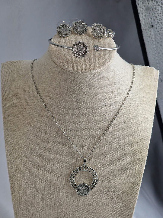 Dubai Sieradenset 24K Verguld Zirkoon Koperlegering 4-delig Dames