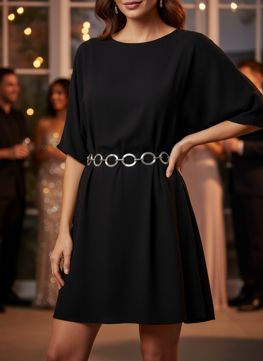 Zilveren metalen riem lifestyle