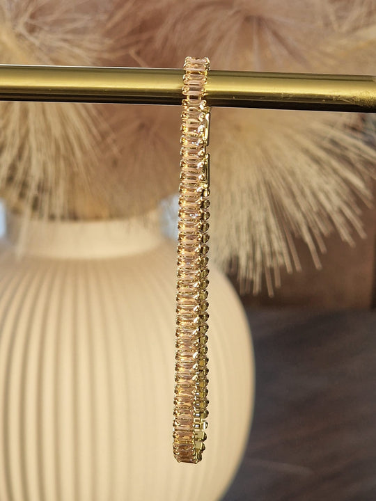 Baguette-Tennisarmband Gold 17,5 cm