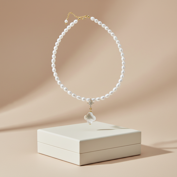 Zoetwaterparel ketting met luxe doos