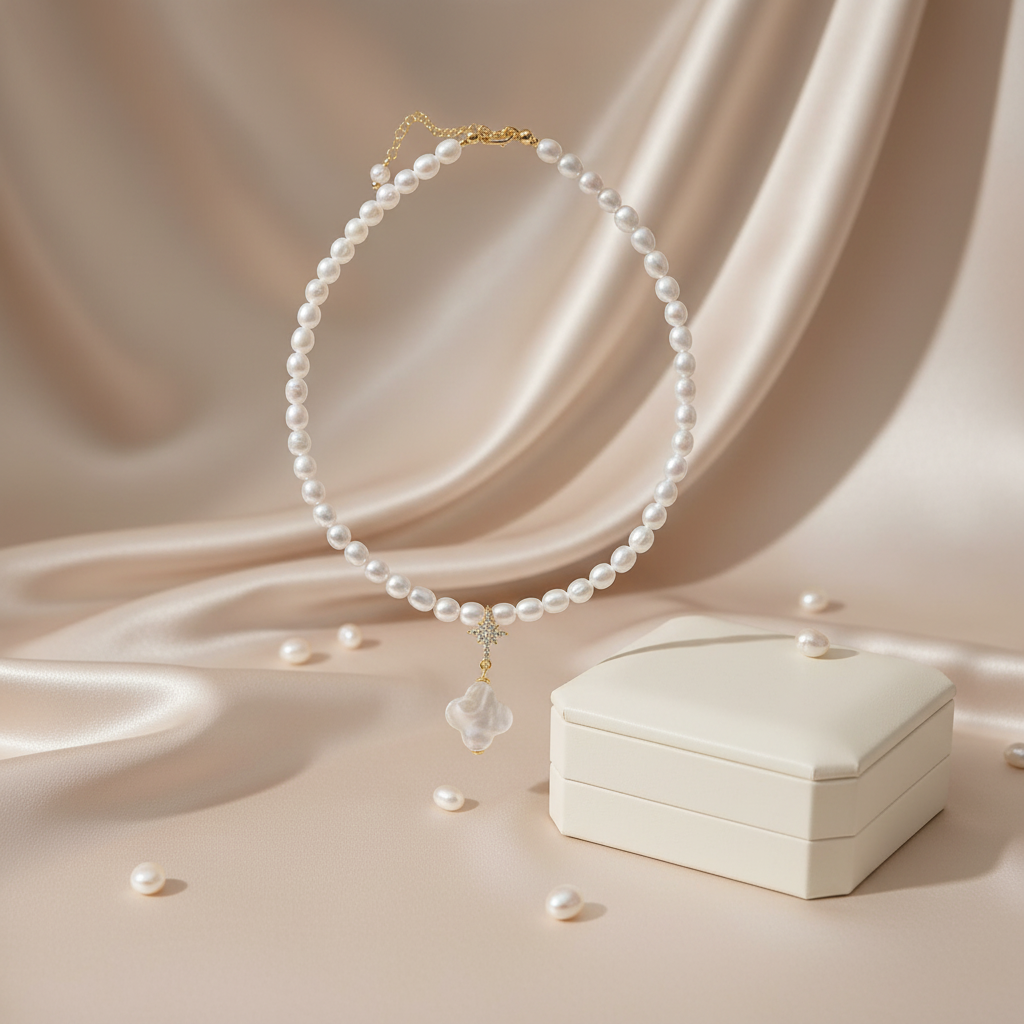 Zoetwaterparel ketting met parels