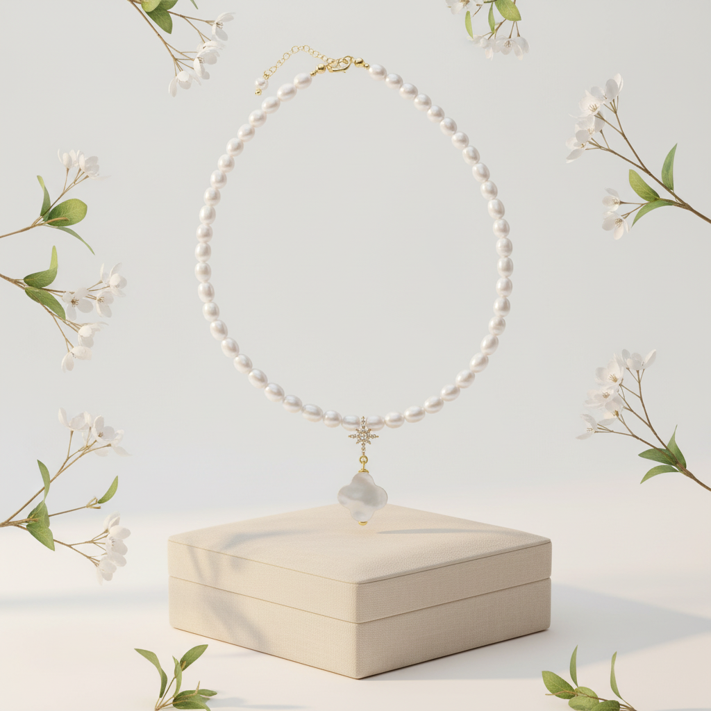 Zoetwaterparel ketting minimalistisch