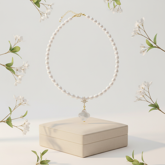 Zoetwaterparel ketting minimalistisch