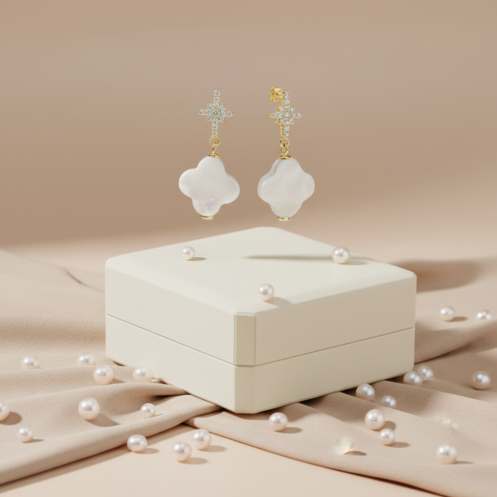 Zoetwaterparel oorbellen met parels