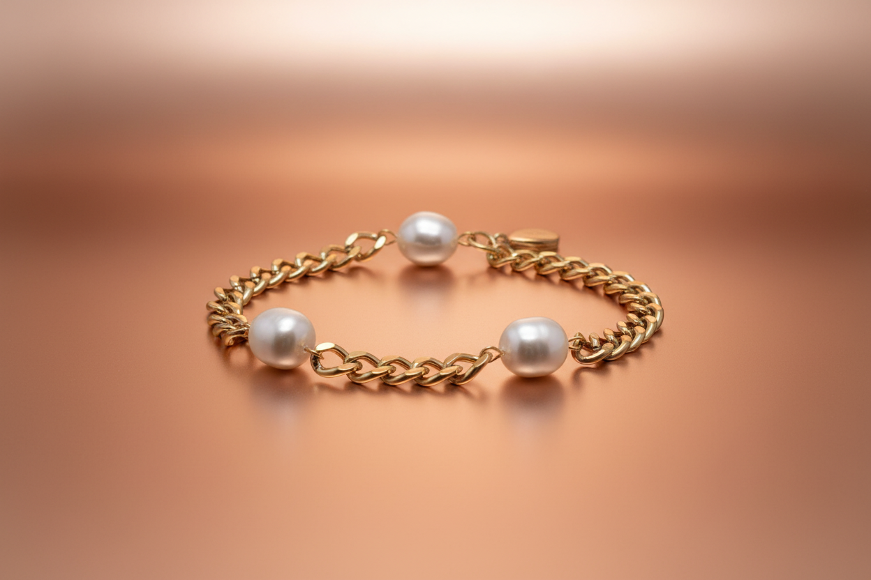 Zwevend op rose goud oppervlak