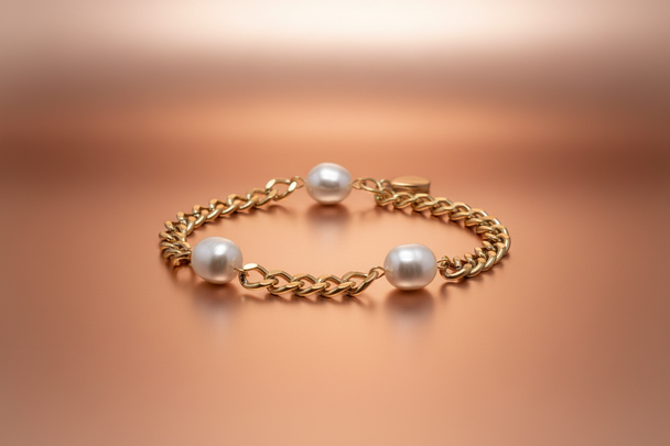 Zwevend op rose goud oppervlak