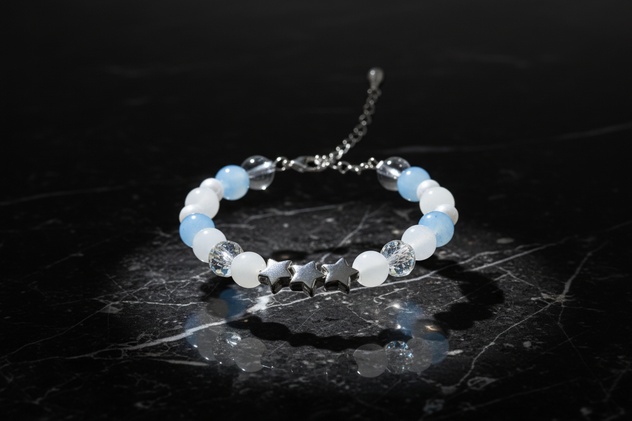 Zwevend op zwart marmer