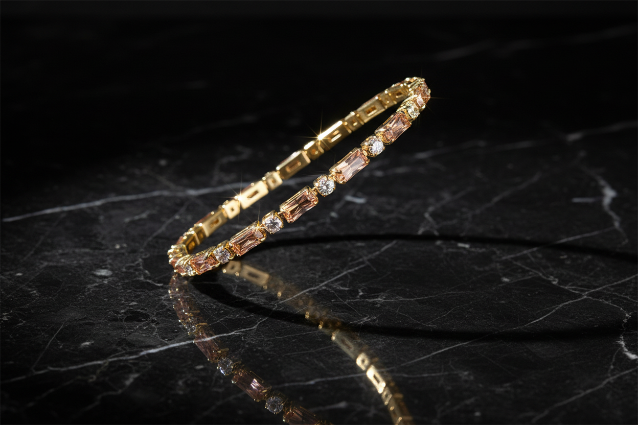 Zwevend op zwart marmer