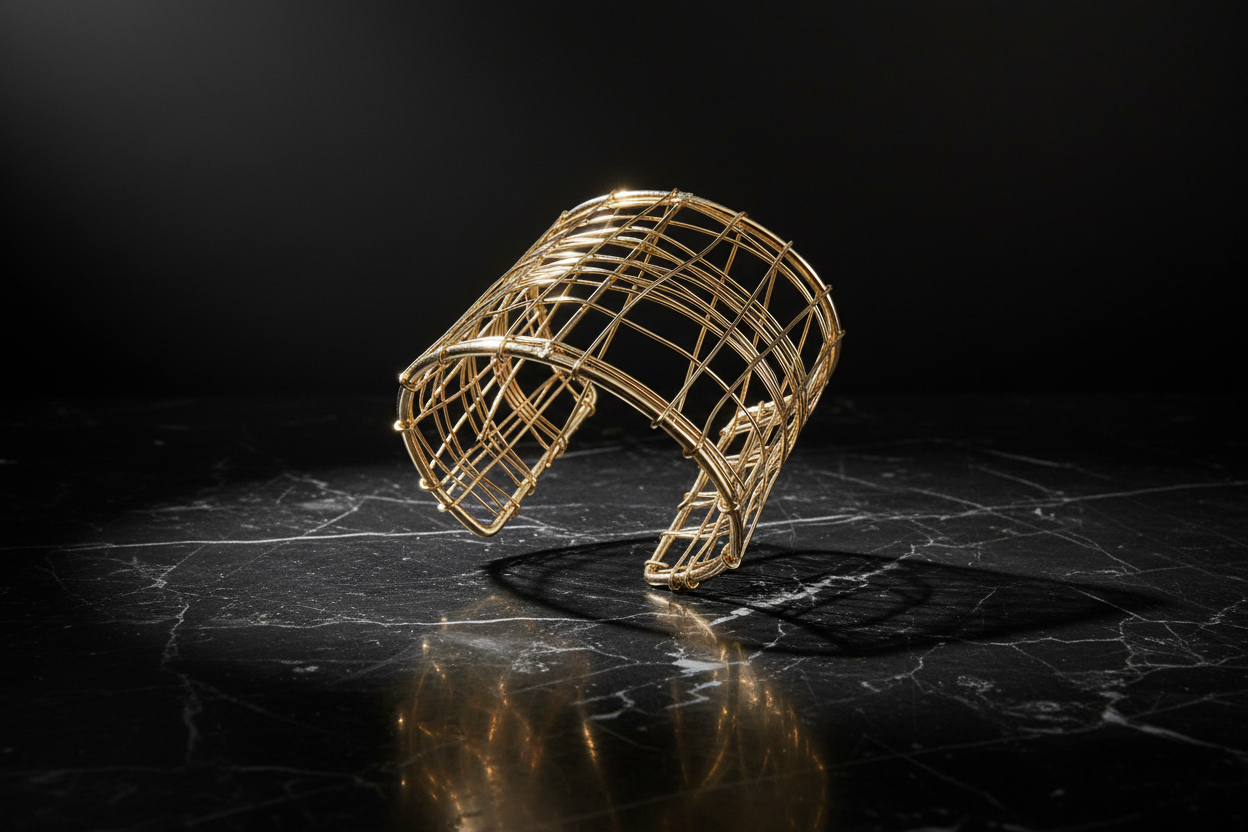 Zwevend op zwart marmer