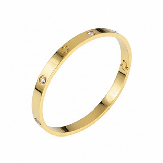 Zwevende bangle met klavertje