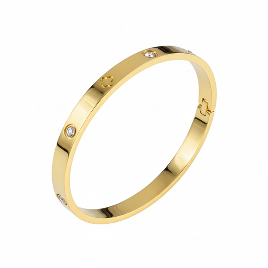 Zwevende bangle met klavertje