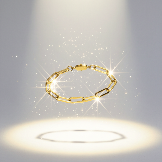 Zwevende paperclip armband met lichteffecten