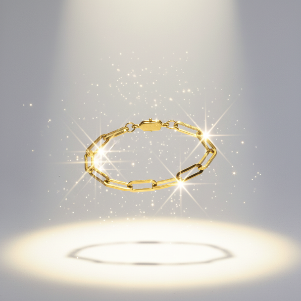 Zwevende paperclip armband met lichteffecten