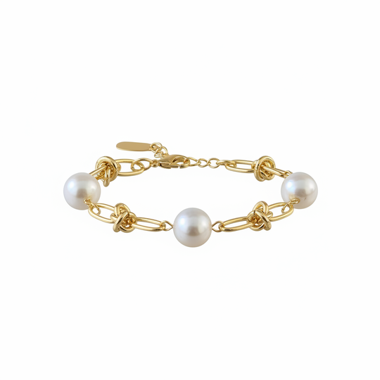 Zwevende parel chain armband