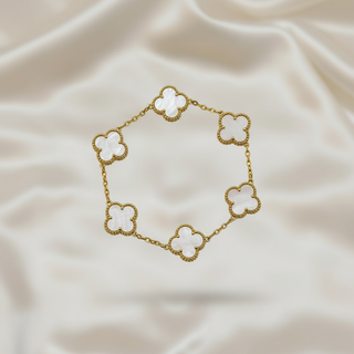 Zwevende parelmoer armband