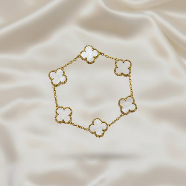 Zwevende parelmoer armband