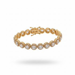 Zwevende tennis armband goud