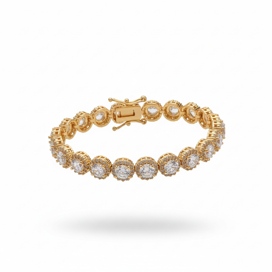 Zwevende tennis armband goud