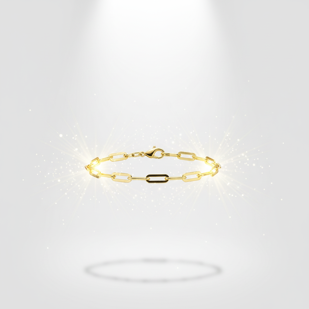 Zwevende zilver 925 schakelarmband met lichteffecten