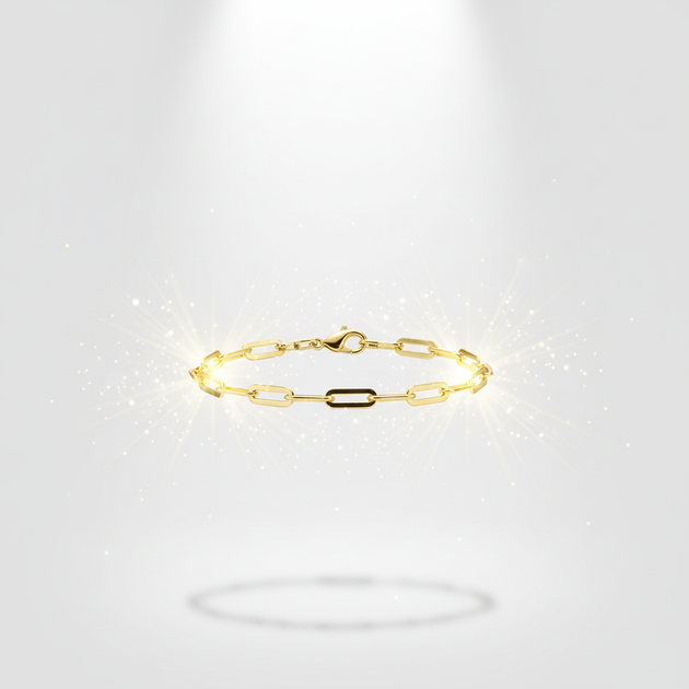 Zwevende zilver 925 schakelarmband met lichteffecten